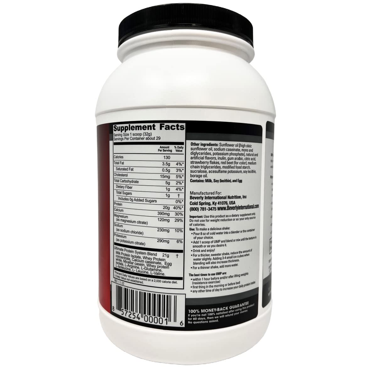 Beverly International UMP Protein Powder, Strawberry. Unique Whey-Casein Ratio Beverly InternationalBuy Supplements Australia