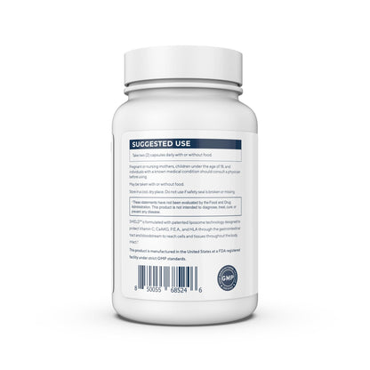 Renue By Science Shield | Liposomal Vitamin C CaAKG P.E.A Hyaluronic Acid Supplement | 120 Capsules with Vitamin C (500mg) CA AKG (150mg) Palmitoylethanolamide (75mg) HLA (75mg) | Made in The USA Renue By ScienceBuy Supplements Australia