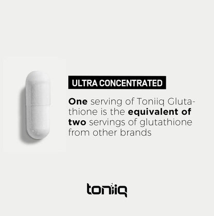 Toniiq Ultra High Strength Glutathione Capsules - 1000mg Concentrated Formula - 98%+ Highly Purified and Bioavailable - Non-GMO Fermentation - 240 Capsules Reduced Glutathione Supplement Toniiq buy supplements Au