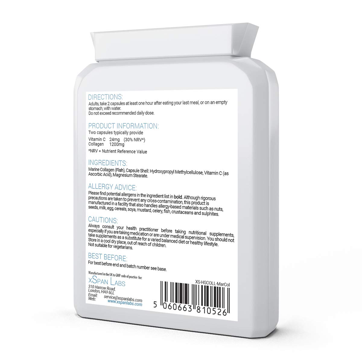 Marine Collagen 600mg 60 Capsules - Highly Bioavailable Naticol® Type 1 Xspan LabsBuy Supplements Australia