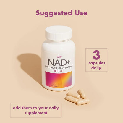 VHC NAD+ Supplement, NMN Alternative Liposomes with CoQ10, Trans-Resveratrol for Women & Men,Support Energy, Anti-Aging,Focus,90 Capsules VHCBuy Supplements Australia