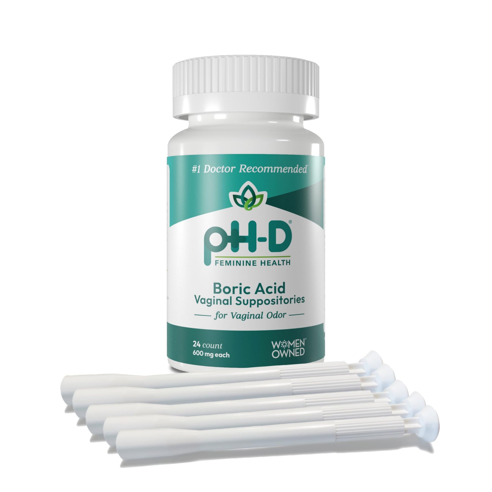 pH-D Feminine Health Support - Boric Acid Starter Bundle - pH-D Boric Acid Vaginal Suppositories 24 Count and 5 Vaginal Suppository Applicators pH-D Feminine Health SupportBuy Supplements Australia