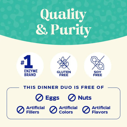 Enzymedica Dinner Duo for Gas & Bloating – Probiotics + Digestive Enzyme Packets for Occasional Gas, 30B CFU of 7 Live Strains, Vegetarian – 30 Daily Packs EnzymedicaBuy Supplements Australia
