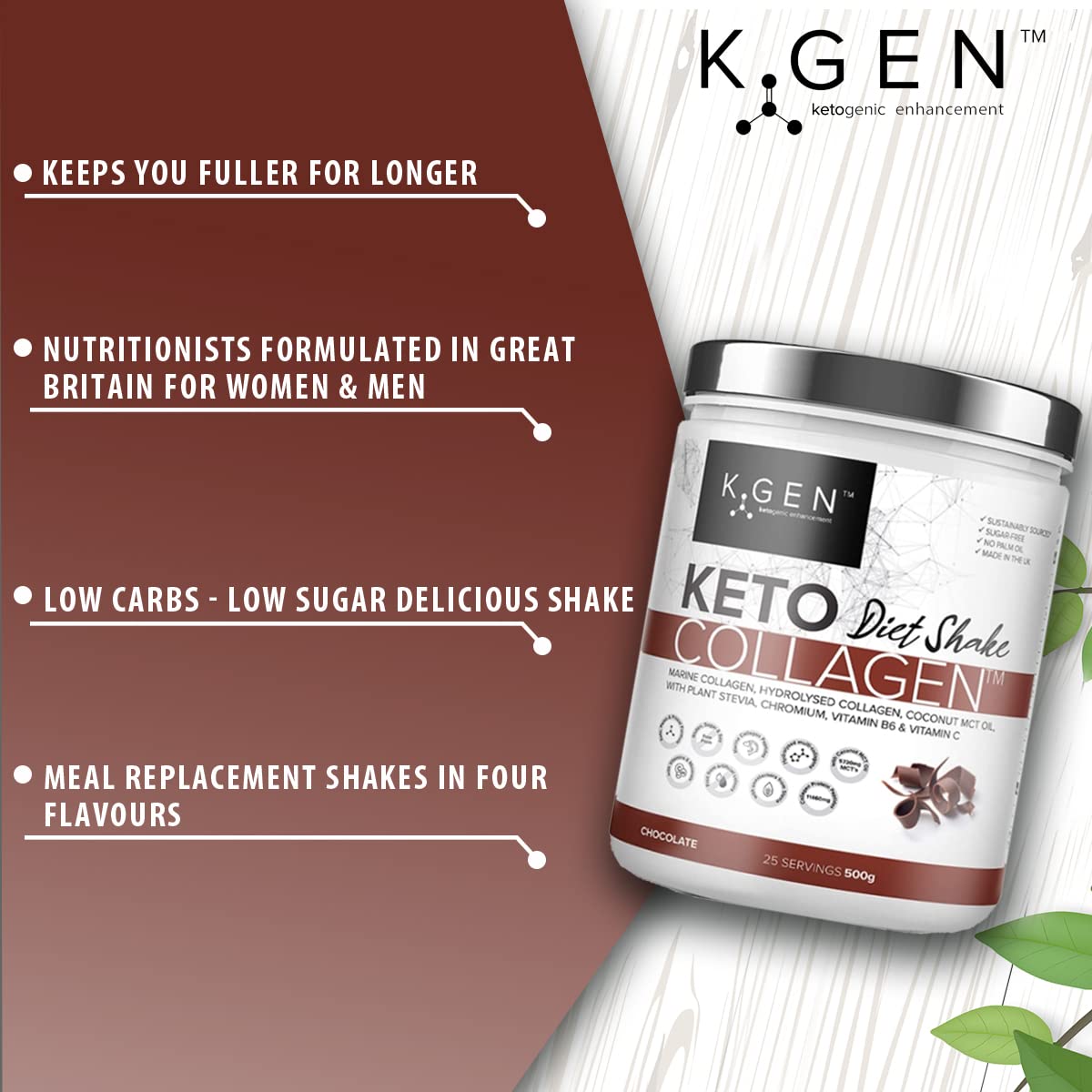 K-GEN Diet Shake Meal Replacement Keto Collagen Powder | Multi Collagen Protein with MCT Oil, Vitamin C K GEN ketogenic enhancementBuy Supplements Australia