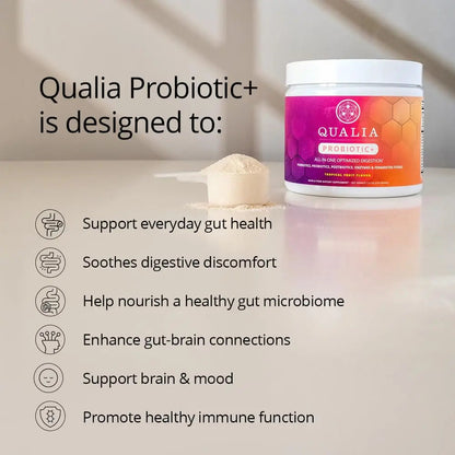 Qualia Probiotic - 28 Science-Backed Spore Probiotics, Prebiotics, and Postbiotics. Total Gut Support. Soothes Digestive discomfort. Ethically sourced. Promotes Akkermansia Growth. 1 Month Supply QUALIA LIFE SCIENCESBuy Supplements Australia
