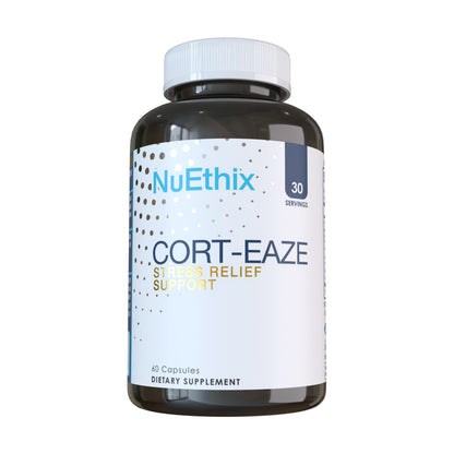 NuEthix Formulations Cort-Eaze - Cortisol Supplement - Health Support Supplement with Ashwagandha, L-Theanine & Rhodiola Rosea - Relaxation and Deep Sleep, 60 Capsules, 30 Servings NuEthix FormulationsBuy Supplements Australia