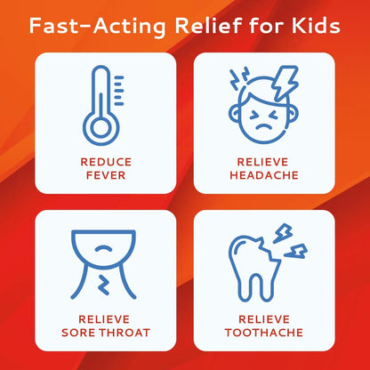 CALMOUR Children's Acetaminophen 36 Strips | Pain Reliever & Fever Reducer | Fast-Acting Support for Cold & Flu Symptoms | Oral Chewable Strips for Kids Ages 2-9 | Travel Size, Orange Flavor CALMOURBuy Supplements Australia