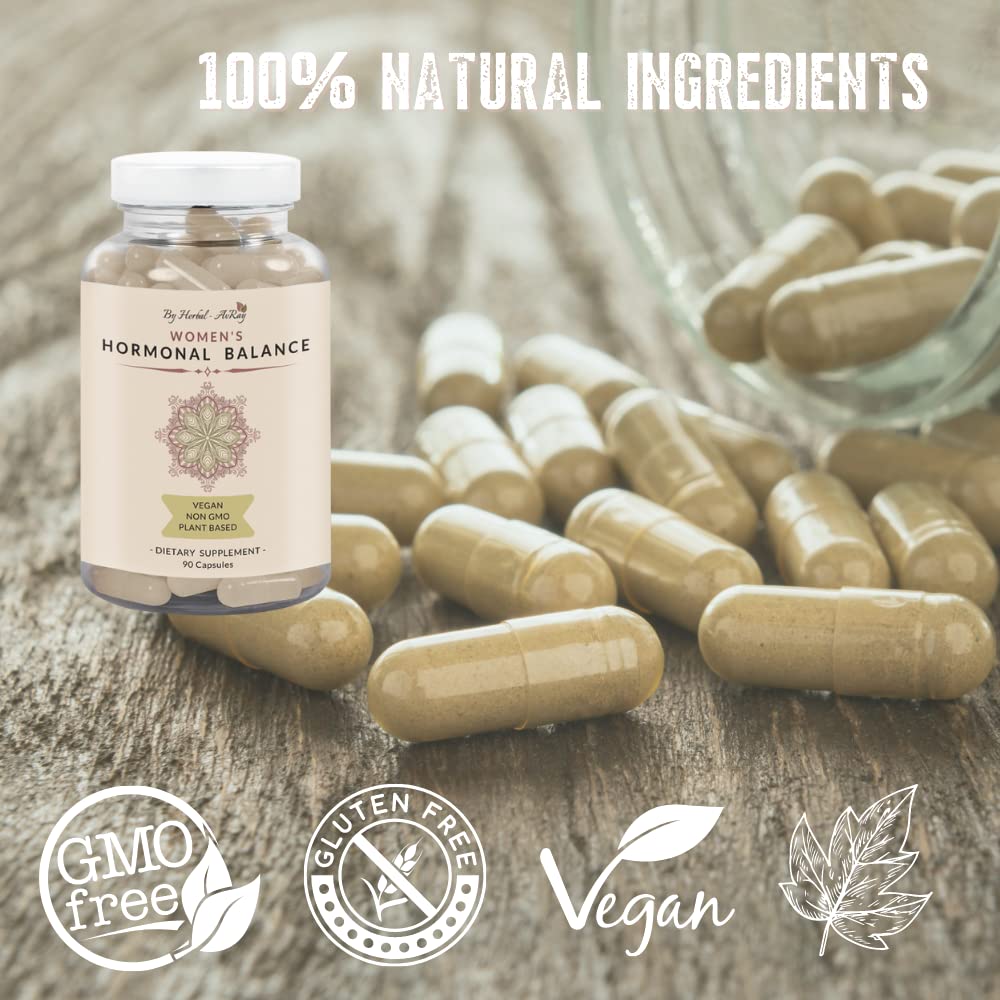 Hormone Balance for Women – Natural Female Energy & Mood Pills – Hot Flashes Menopause Relief Supplement with Vitex Chasteberry, Dong Quai, Maca Root Powder, Ginseng – 90 Veggie Capsules Herbal-avRayBuy Supplements Australia