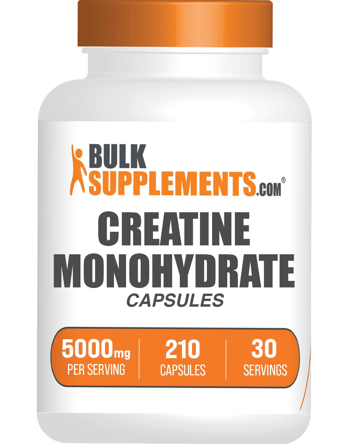 BulkSupplements.com Creatine Monohydrate Capsules - Micronized Creatine Monohydrate, Sports Nutrition - 7 Capsules per Serving, 5000mg, Gluten Free, 210 Count (Pack of 1) BulkSupplementsBuy Supplements Australia