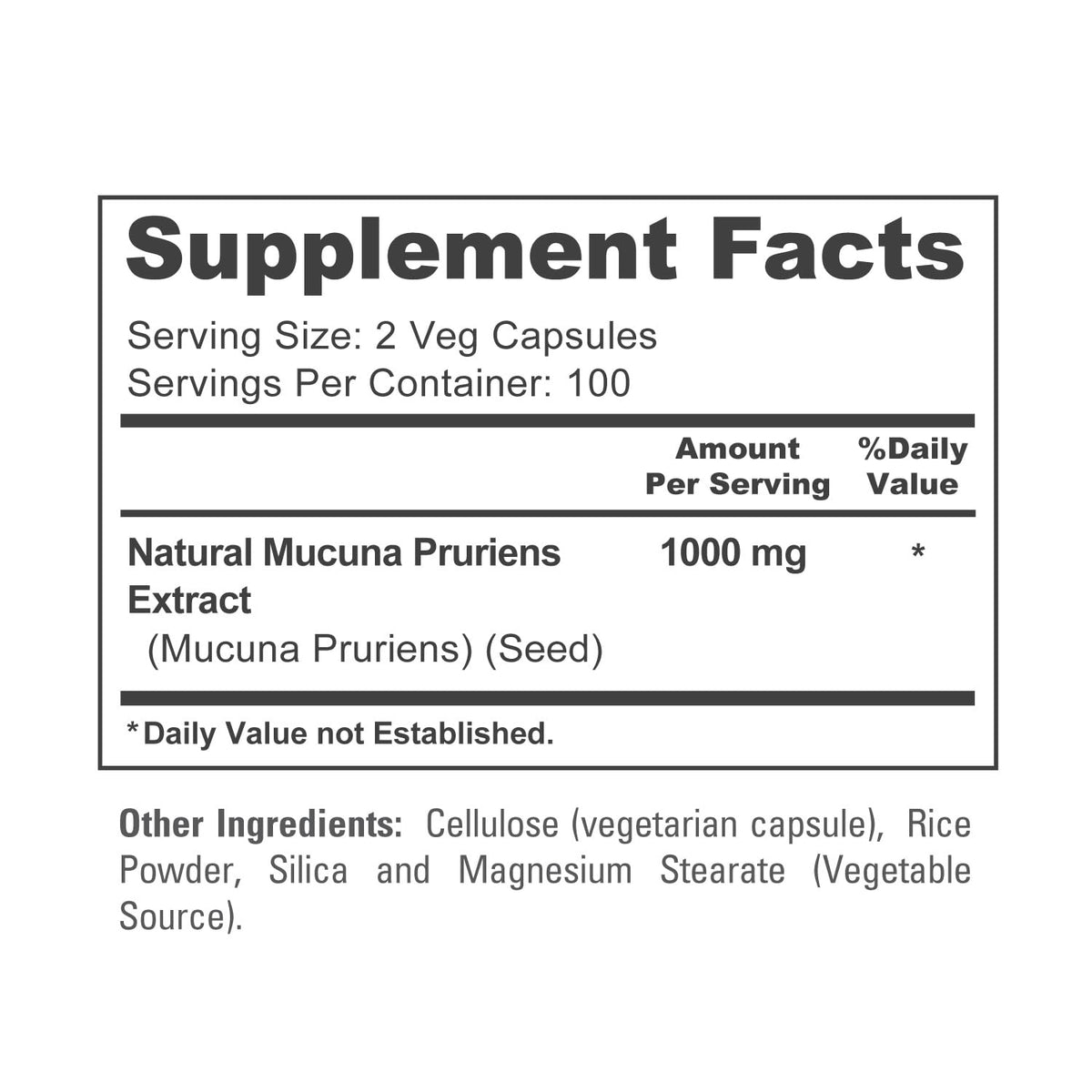 NusaPure Mucuna Pruriens 1000mg 200 Veggie Caps (Non-GMO, 100% Vegetarian, Vegan) NusaPureBuy Supplements Australia
