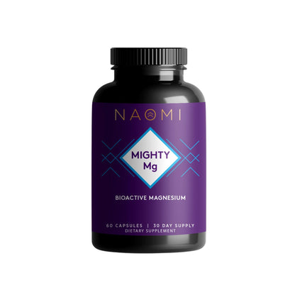 NAOMI Mighty Mg Magnesium Glycinate & Malate Complex 360mg, High Absorption Formula, Elemental Magnesium Supports Heart Health, Strong Bones, Better Sleep, Gluten-Free, Non-GMO, Vegan, 60 Veggie Caps NAOMIBuy Supplements Australia