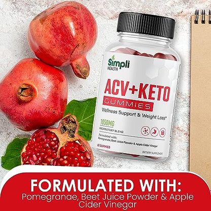 Nutrocell Simpli Health ACV Ketos Gummies Keto Apple Cider Vinegar 1050mg NutrocellBuy Supplements Australia