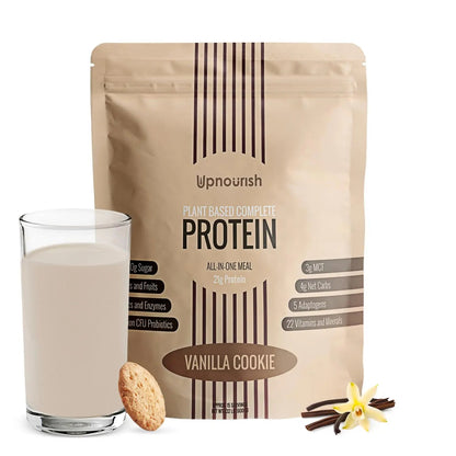 UpNourish Vanilla Cookie Vegan Protein Powder 54 Superfoods Powder,1.5 Billion CFU Probiotics 21g Plant Based Protein,No Sugar No Dairy No GMO Dairy Free,Meal Replacement Shake Keto-Friendly Low-Carb Diet,15 Servings UpNourish buy supplements Au