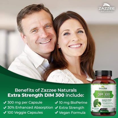 Zazzee Extra Strength DIM 300, 10 mg BioPerine and 300 mg DIM per Capsule, 100 Vegan ZazzeeBuy Supplements Australia