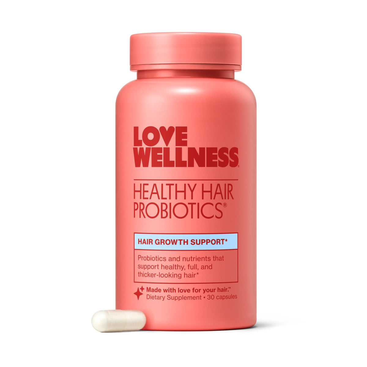 Love Wellness Healthy Hair Probiotics | Support Hair Growth with Biotin and Vitamin B12 & B6 | Supplement for Healthy Scalp & Thicker, Fuller Looking Hair | Safe & Effective | 30 Capsules Love WellnessBuy Supplements Australia