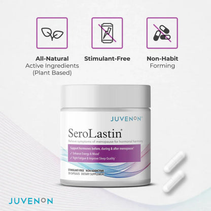 Juvenon Menopause Supplements for Women Mood Support, Hot Flashes Relief, Peri-Menopausal Support, Hormone Balance, Promote Calm, Energy, Clarity, Sleep, Natural Herbal Supplement, (30 Capsules) JuvenonBuy Supplements Australia