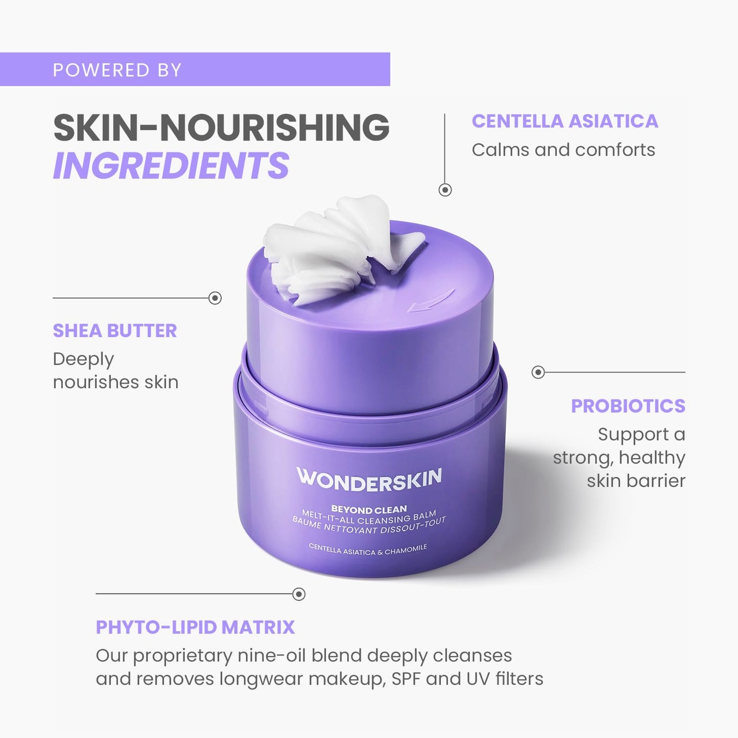 Wonderskin Cleansing Balm - Melt It All Balm to Milk Makeup Remover, Gentle Hydrating Face Cleanser with Centella and Chamomile Wonderskin buy supplements Au