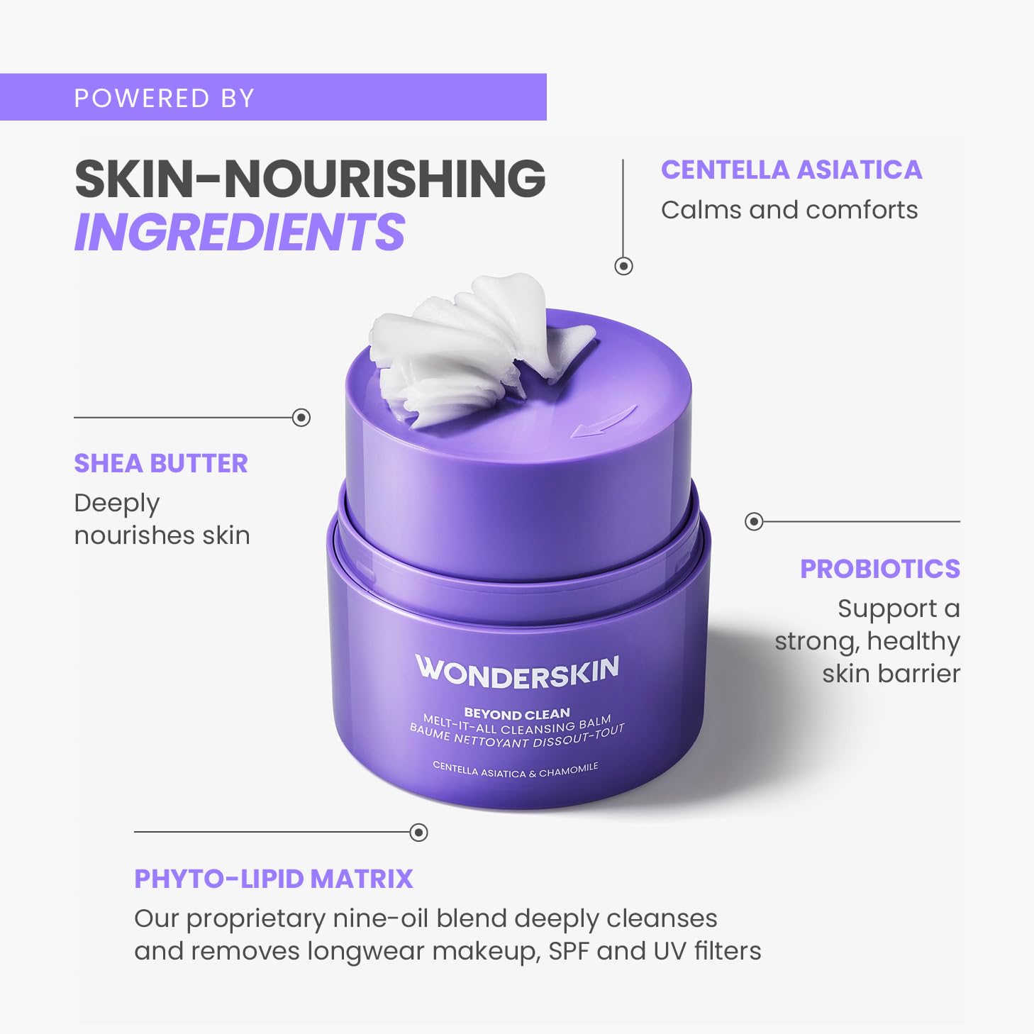 Wonderskin Cleansing Balm - Melt It All Balm to Milk Makeup Remover, Gentle Hydrating Face Cleanser with Centella and Chamomile Wonderskin buy supplements Au