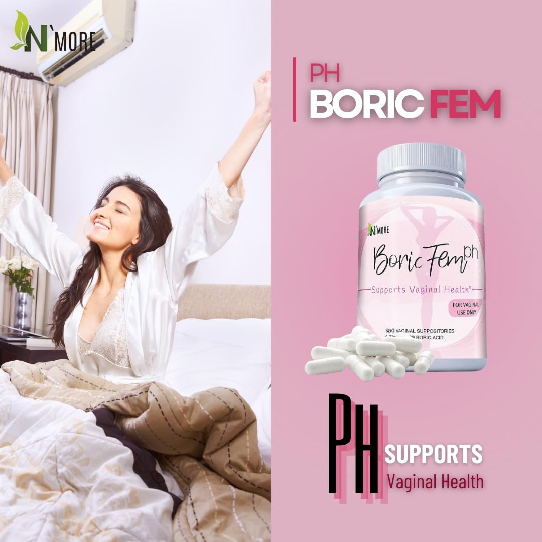 N'More Boric Acid Vaginal Suppositories- 100% Pure - Made in USA- Boricfem Vaginal Health Supplement- 30 Servings (Pack of 1) N'MoreBuy Supplements Australia