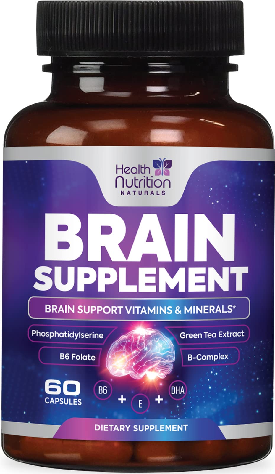 Brain Memory Supplement - 3X Strength Nootropics for Concentration, Clarity & Focus Support - Brain Health Cognitive Vitamins with Bacopa, Phosphatidylserine & DMAE 609mg, Brain Booster, 60 Capsules Health Nutrition NaturalsBuy Supplements Australia