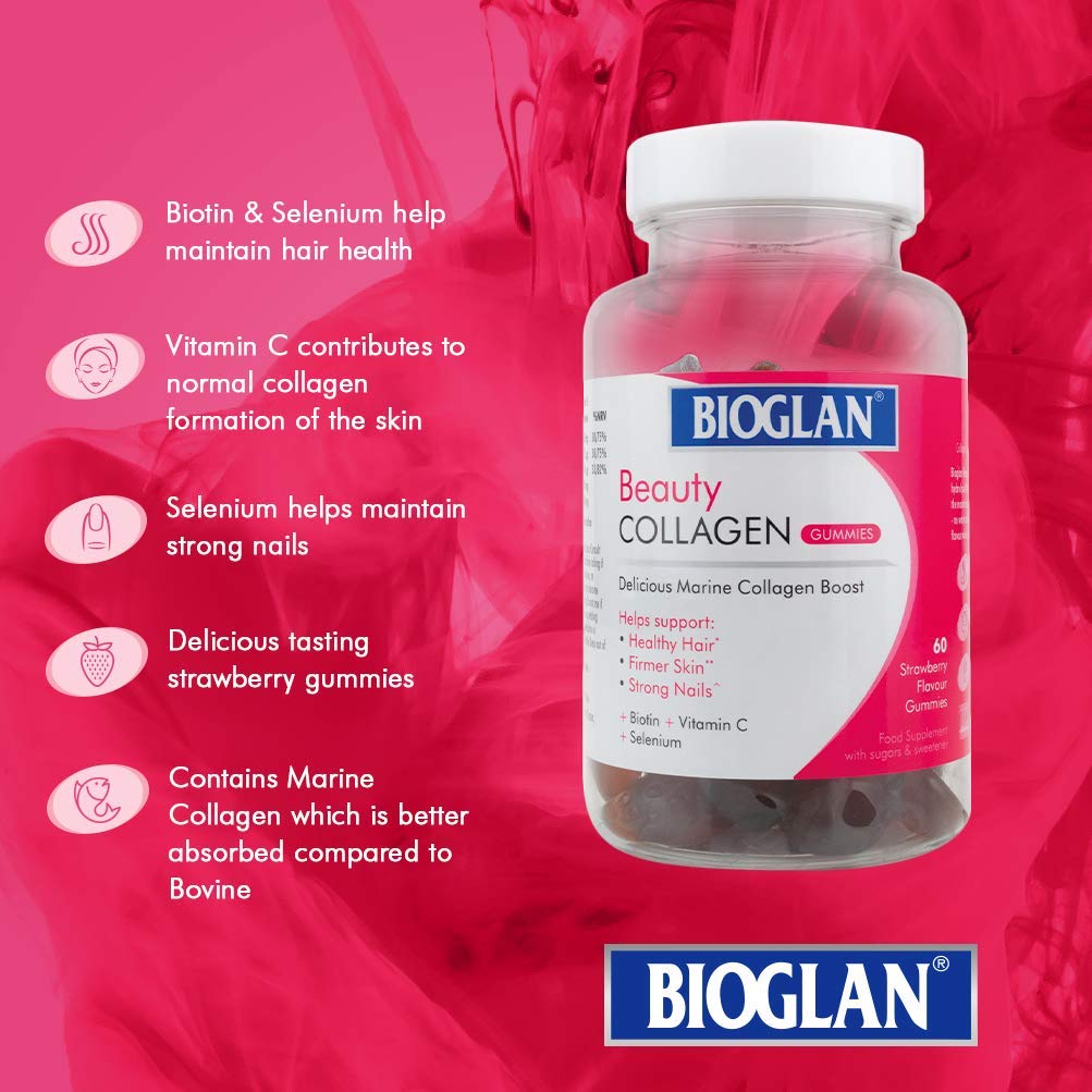 Bioglan Collagen Gummies | 1000mg | Hydrolysed Marine Collagen | Biotin BioglanBuy Supplements Australia