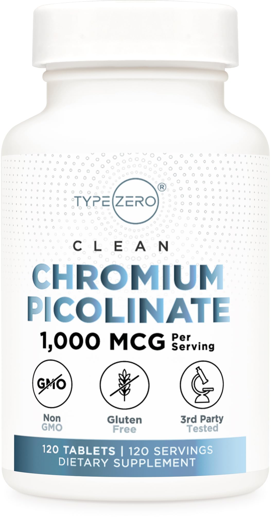 Type Zero Clean Chromium Picolinate Tablets (120 Servings, 1,000 MCG Per Serving) - Non-GMO, Gluten Free Type ZeroBuy Supplements Australia