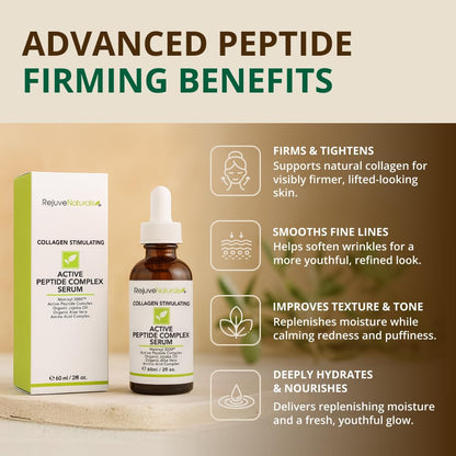 Peptide Complex Serum with Matrixyl 3000 (2 oz, Double-Sized) Minimizes Look of Fine Lines & Deep Wrinkles, Crow's Feet, Crepey Skin. Lightweight Anti Aging Moisturizer for Face & Neck RejuveNaturals buy supplements Au
