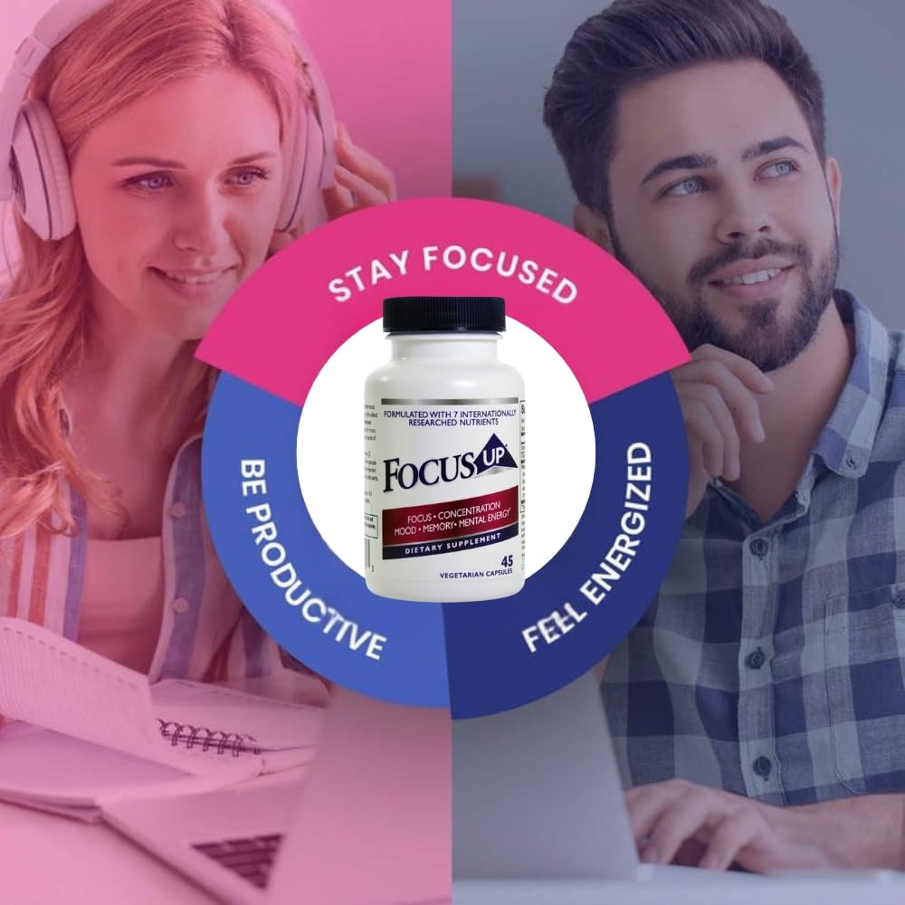 FocusUP Brain & Energy Support Supplement – Natural Nootropic Capsules with Acetyl L-Carnitine, Rhodiola, DMAE & Huperzine-A | Supports Focus, Memory, Mood & Mental Clarity | 45 Sugar-Free Capsules XoomaBuy Supplements Australia