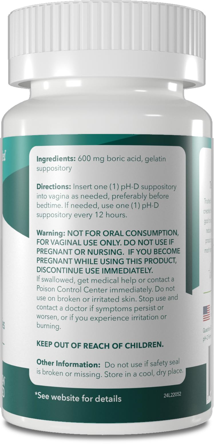 pH-D Feminine Health Support - Boric Acid Starter Bundle - pH-D Boric Acid Vaginal Suppositories 24 Count and 5 Vaginal Suppository Applicators pH-D Feminine Health SupportBuy Supplements Australia