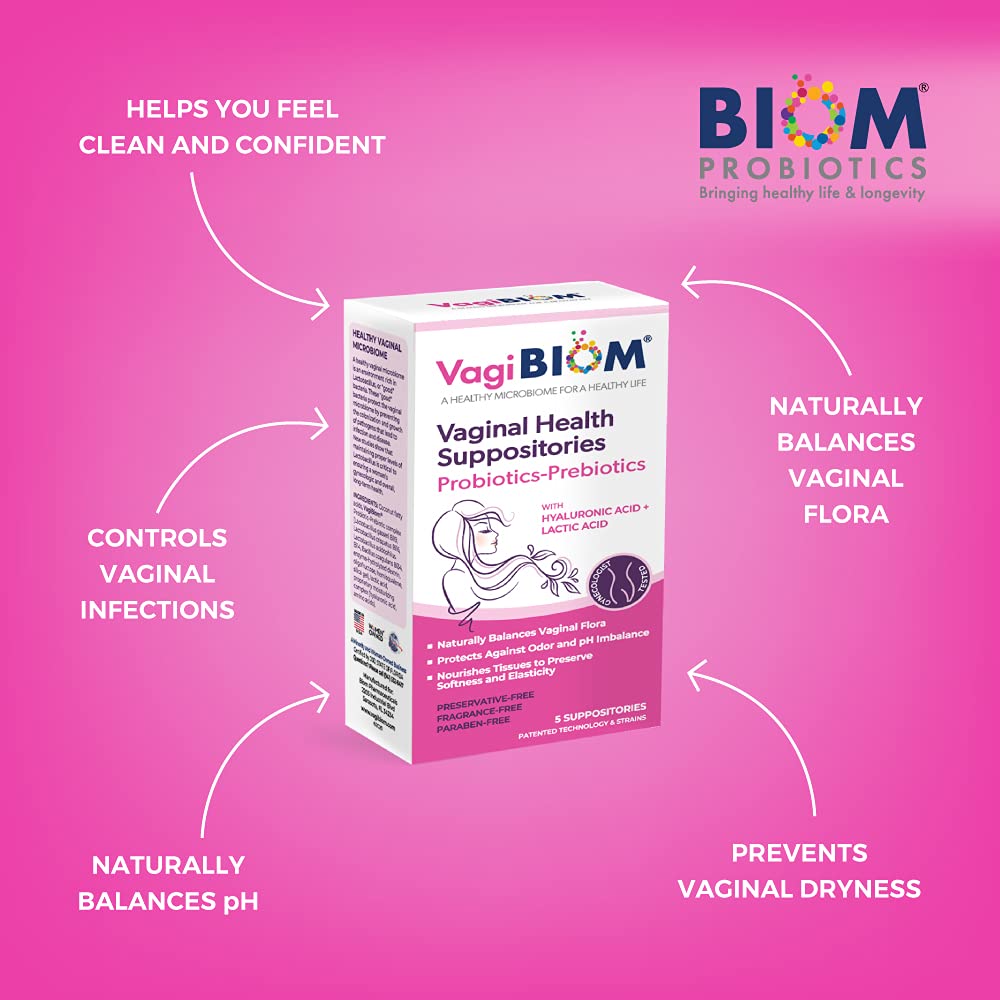 VagiBiom Lactobacillus Suppository: Microbiome Flora balance and Odor Control Regimen VagiBiomBuy Supplements Australia