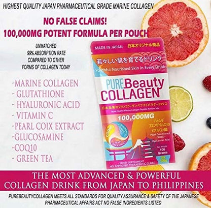 Pure Beauty Collagen 100,000mg Marine Collagen Powder Mix Pure Beauty CollagenBuy Supplements Australia