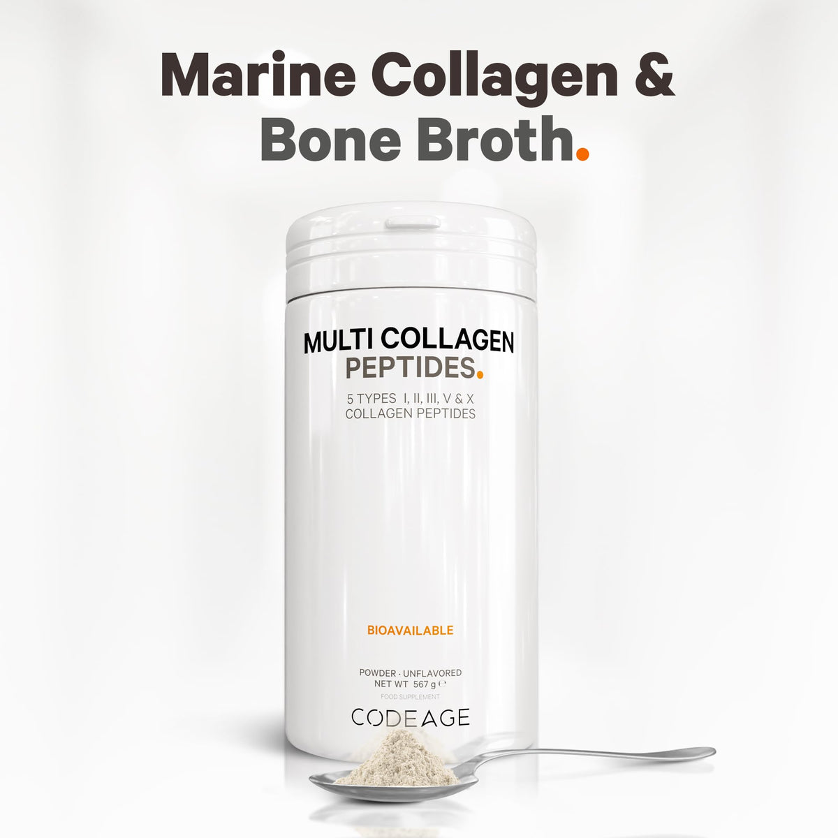 Codeage Multi Collagen Protein Powder Peptides, 2-Month Supply, Hydrolyzed, Type I, II, III, V, X Grass Fed CodeageBuy Supplements Australia