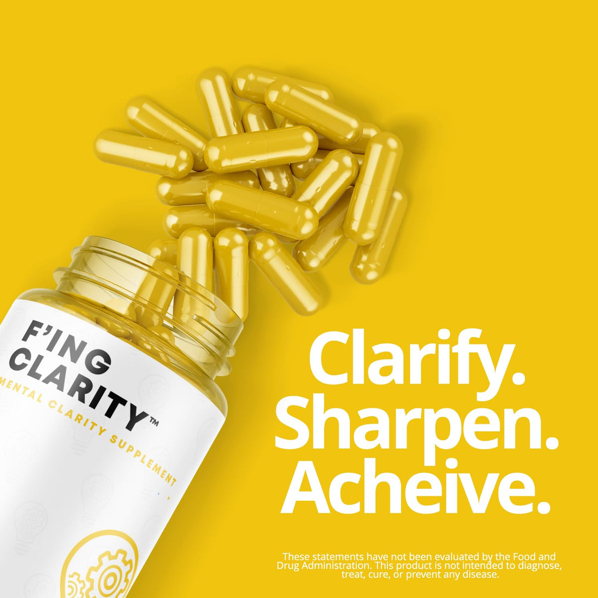 F'ing Clarity - Clarity, Memory + Brain Boosting Nootropic Supplement | Bacopa Extract, Phosphatidylserine 20%, Gingko Biloba Extract, Rhodiola Rosea Extract, DMAE Bitrartrate, B-12, Huperzine A F'ingBuy Supplements Australia