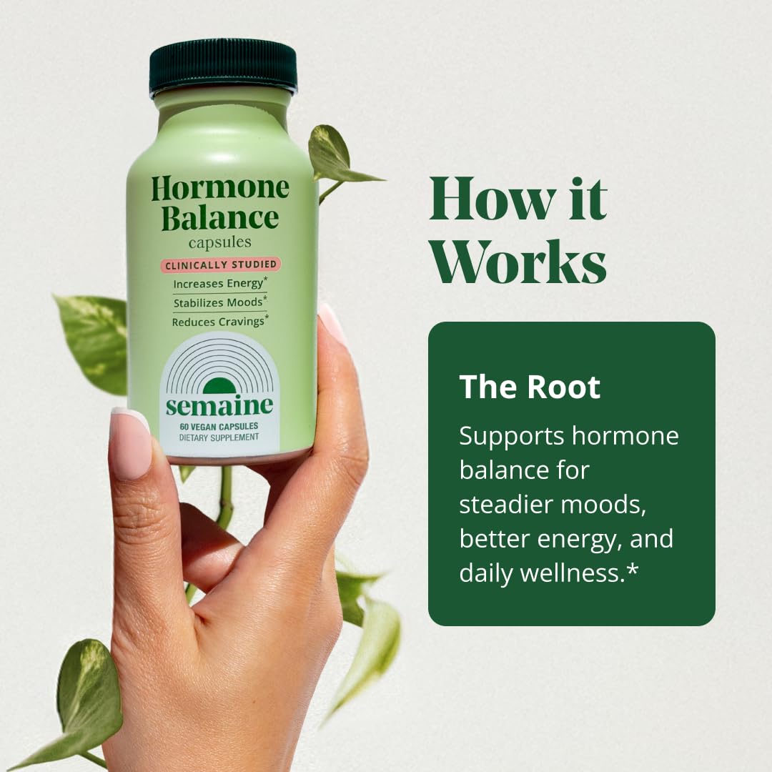 Semaine Hormone Balance – Clearer Skin, Enhanced Moods, Deeper Sleep & Happier Hormones. Hormone-Free, Vegan Capsule, Multi-Symptom Support (60 ct) SemaineBuy Supplements Australia