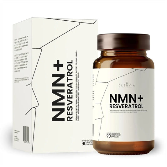 CLENVIA Premium NMN Supplement with Resveratrol – High Potency NAD+ Support Formula – >99.7% Purity – Third-Party Tested – Made in USA – 500mg Nicotinamide + 100mg Resveratrol – 90 Capsules CLENVIABuy Supplements Australia