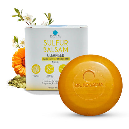 Dr. Robaina Sulfur Balsam Cleansing Bar – Face & Body Soap for Oily, Acne-Prone or Itchy Skin – Gently Exfoliates, Calms Redness & Removes Excess Oil – Tea Tree, Calendula & Shea, 4 oz Dr. Robaina buy supplements Au