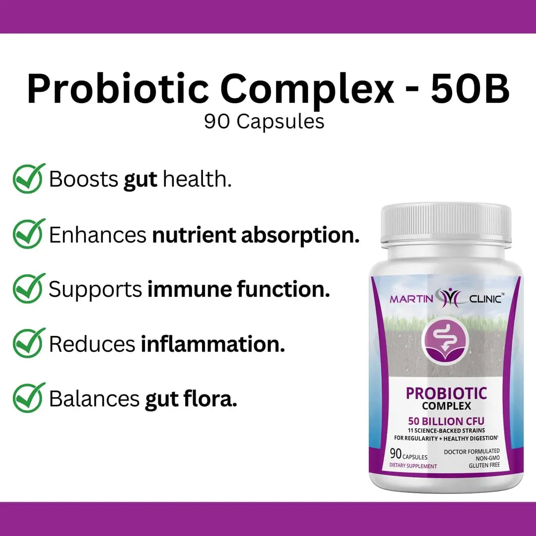 martin clinic Probiotic for Gut Health & Immune Support — Daily Digestive Balance, Bloating Relief & Better Nutrient Absorption — 60 Capsules martin clinicBuy Supplements Australia