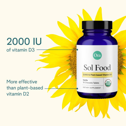 Ora Organic Vitamin D3 2000IU - Vegan Vitamin D Chewables from Lichen for Bone Health, Immune Support, & Mood | Maximum Absorption - 1 Month Supply, 30 Vegan Chewable Vanilla Tablets Ora OrganicBuy Supplements Australia