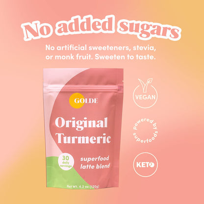 GOLDE - Superfood Latte Blend - Original Turmeric - Plant-Based w/Coconut, & Ginger - Vegan, Keto, Sugar-Free - 30 Servings GOLDEBuy Supplements Australia