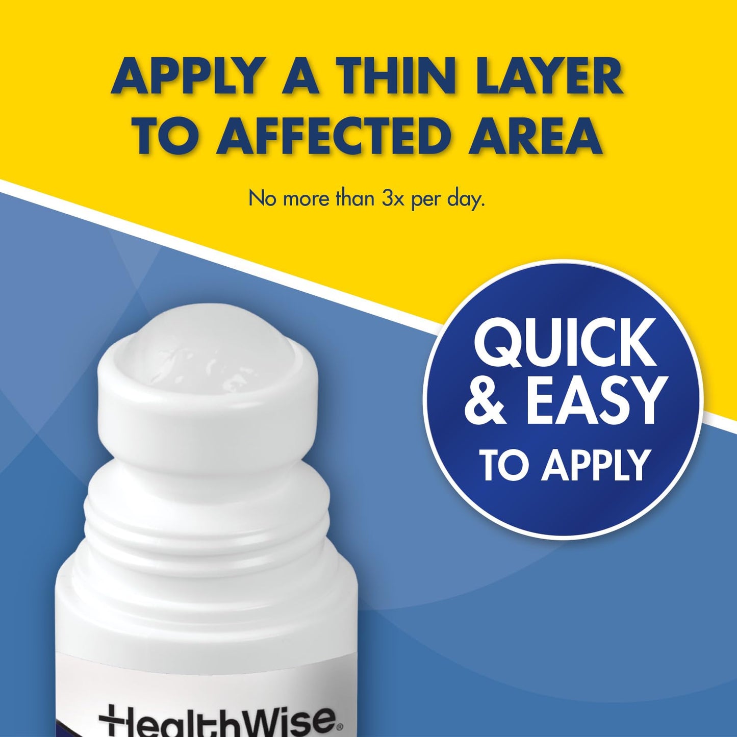 HealthWise 4% Lidocaine Roll-On | OTC Strength | Pain Relief Liquid | 2.5 oz. 73 mL | Non-Greasy, Unscented Formula | Topical Anesthetic HealthWise buy supplements Au