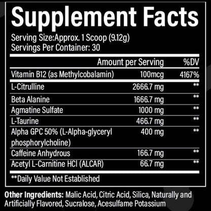 Smyle USA Pre-Workout Powder Lemon Lime - Pre Workout Energy with 400mg Alpha GPC + 167mg Caffeine and 1667mg Beta-Alanine Performance Blend | 30 Servings