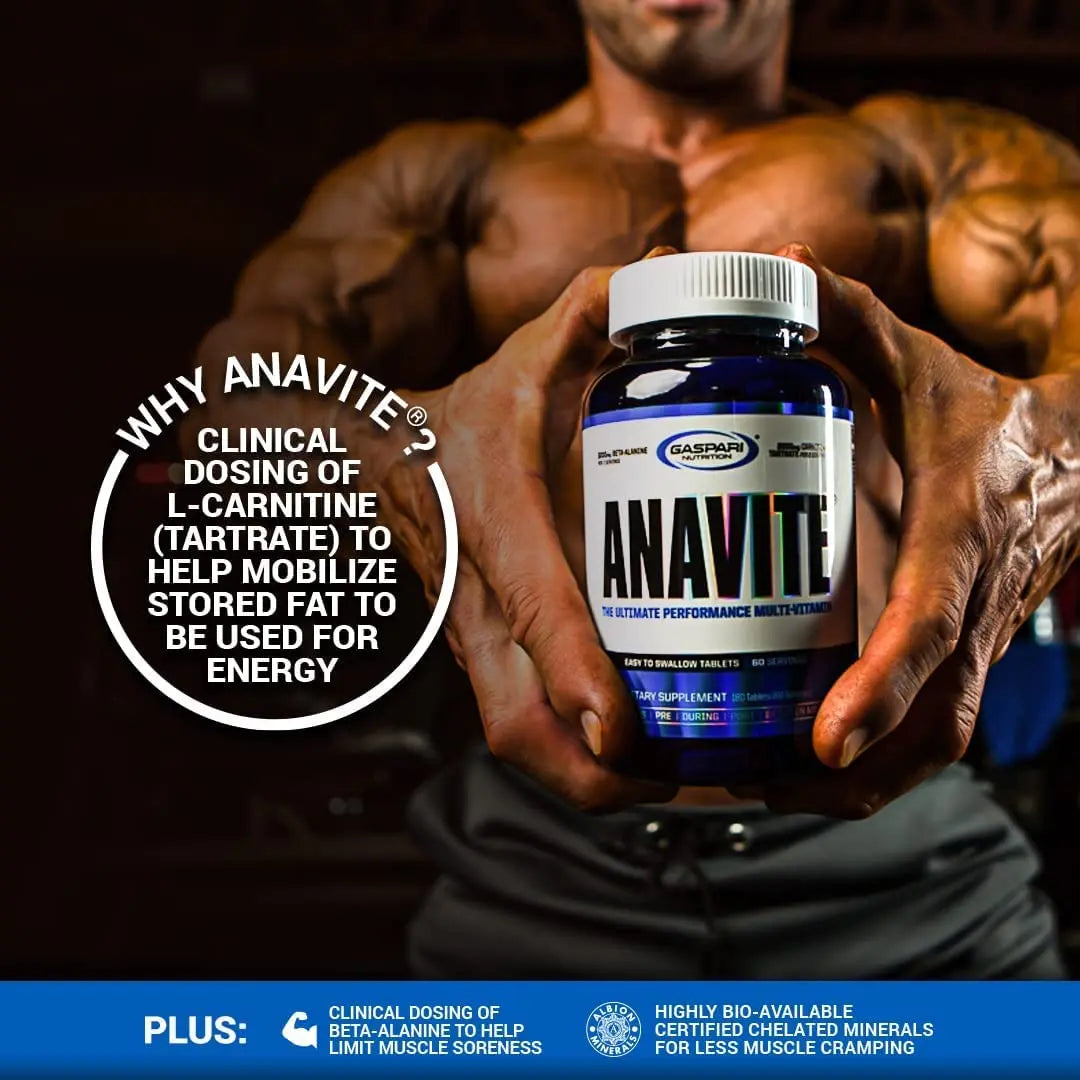 Gaspari Nutrition Anavite, Full Spectrum Multi-Vitamin Packs, Anavite Multivitamins, CLA, Omega 3s, Proven Gut, and Proven Liver Detox Gaspari Nutrition