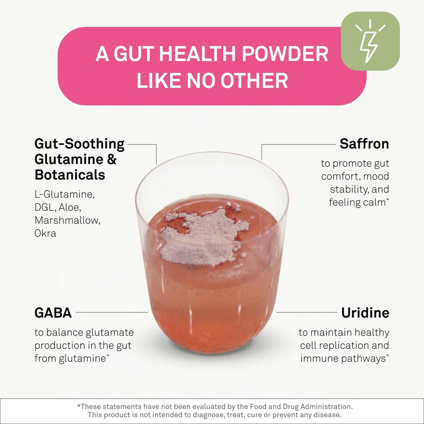 NeuroScience Gut Brain Align Powder - L-Glutamine Powder for Gut Health and Stress Support - Glutamine, GABA, Saffron,