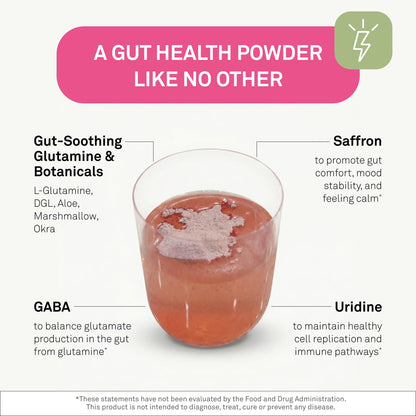 NeuroScience Gut Brain Align Powder - L-Glutamine Powder for Gut Health and Stress Support - Glutamine, GABA, Saffron,