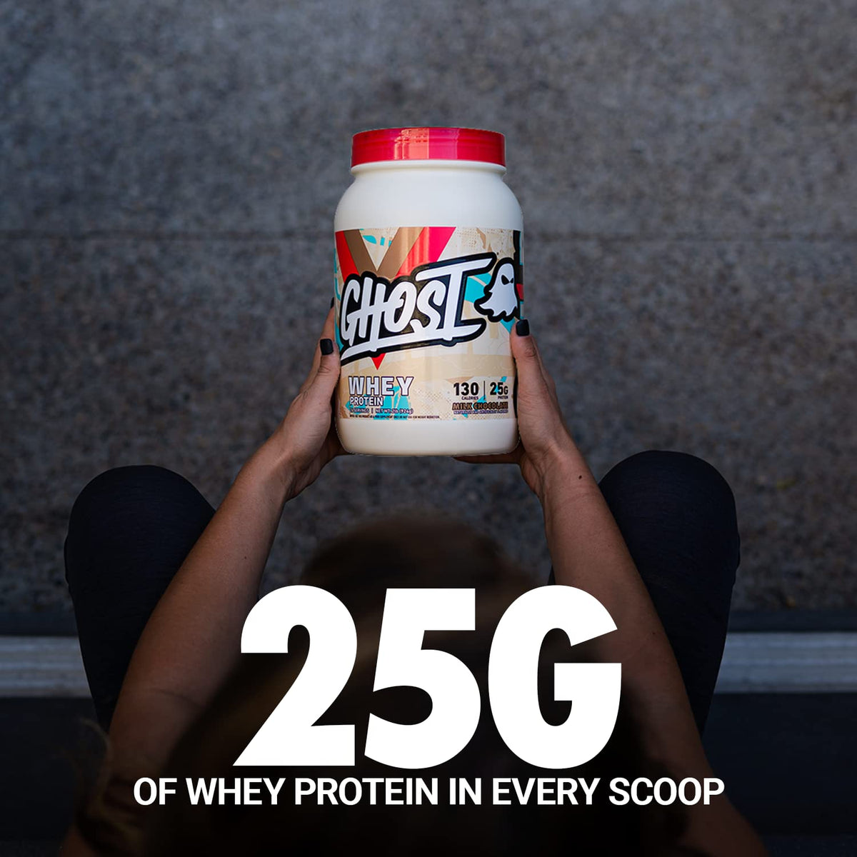 GHOST Whey Protein Powder, Milk Chocolate - 2LB Tub, 25G of Protein - Flavored Isolate GHOSTBuy Supplements Australia