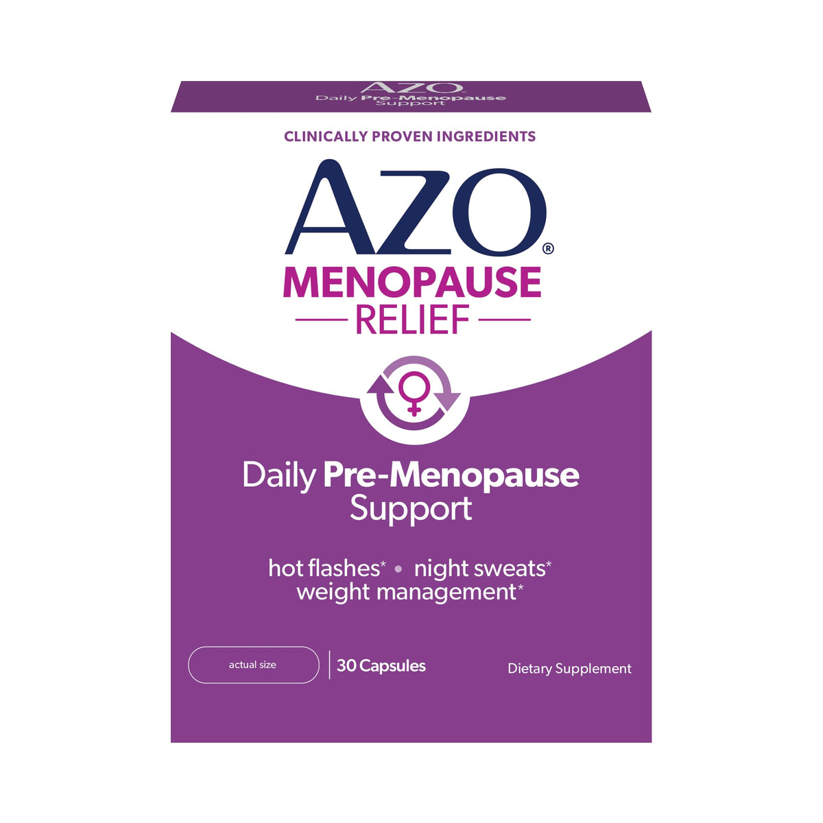 AZO® Daily Pre-Menopause Relief Perimenopause Supplements for Women, Hot Flash, Night Sweat and Healthy Weight Management Support* - 30 Count AZOBuy Supplements Australia
