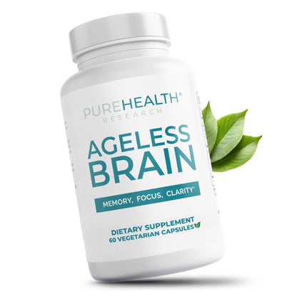PUREHEALTH RESEARCH Ageless Brain Supplements for Memory and Focus - Nootropic Brain Health Supplement for Adults - with Bacopa Monieri, Alpha GPC, L-Tyrosine, Vitamin B6, Niacin & More, 60 Capsules PUREHEALTH RESEARCHBuy Supplements Australia