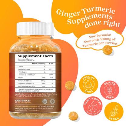 BeLive Turmeric Curcumin with Black Pepper & Ginger - Turmeric and Ginger Supplement BeLiveBuy Supplements Australia