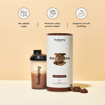 foodspring Whey Protein Powder Chocolate – with 22g Protein for Muscle Building, Perfect Solubility foodspringBuy Supplements Australia