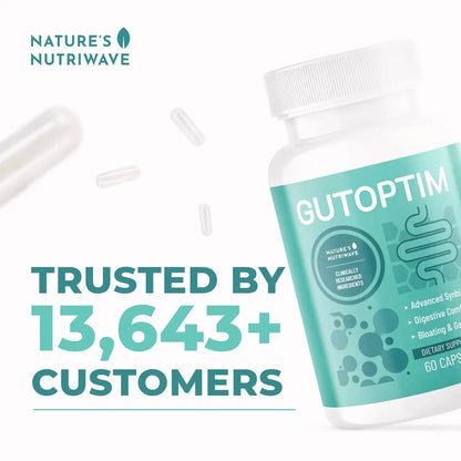 GutOptim Probiotic & Prebiotic Capsules | Pre and Probiotics for Synbiotic Gut Health & Bloating Relief for Women & Men | Enzyme with Probiotics for Digestive Health | Non-GMO, 60 Ct, 6 Month Supply Nature’s NutriWave buy supplements Au